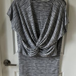 Fifteen Twenty  Charcoal and White Twist Blouse + Matching Skirt Set Photo 0