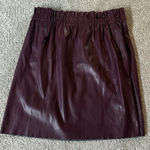Loft  Faux Leather Mini Pocket Skirt Burgundy Size XS Photo 2