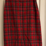 Talbots  Red and Black Plaid Pencil Skirt Photo 0