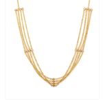 MULTILAYER CHOKER LINKED BY DIAMOND SIMULANT STONES Gold Photo 4