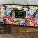 Lounge Fly  Disney Princesses Classic Zip Around Print Pebble Wallet Full Size 8" Photo 0