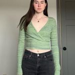 American Eagle Green  Sweater Knit Cropped Small Photo 1