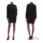 Max Studio Velour Sweatshirt Dress Tunic S Black Athletic Velvet Photo 1