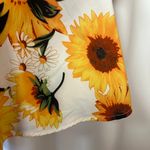 White & Yellow Floral Sunflower Fit & Flare Summer Sun Dress Size Medium Photo 3