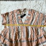 New Lulus double V neck tie back cover up dress dusty orange/blue/white Medium Orange Photo 5