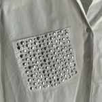 Sim & Sam  Shiny Studded Long Sleeve Oversize Women's Buttondown Shirt Photo 2