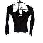 frame denim Frame Strappy Knit Top in Noir Photo 7