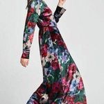 ZARA NWOT  Floral Velvet Kimono Kaftan Wrap Dress Photo 0