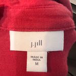 J. Jill Button Up Shirt Dress Collared Pink Pima Cotton Size Medium Knee Length Photo 9