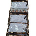 Vera Bradley Hanging Travel Makeup Organizer Toiletry Bag Brown Orange Floral Photo 5