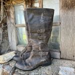 Born Odom gray natural leather knee high riding boots 8M Size 8 Photo 2