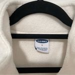 Old Navy White and Black Fleece Pullover Photo 1