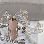Natural Stone perfume bottle pendant necklace Pink Photo 2