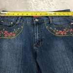 Gazoz vintage retro embroidered floral motif blue jeans womens size 9/10 Photo 7