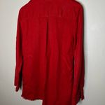 ZARA Premium Denim Red Button Down Casual Long Sleeve Shirt Size XS Photo 5