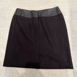 Petite Sophisticate Black A-Line Skirt Faux Leather Waist Buckle Detail Size 4 Photo 3