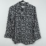 Chico's  Women's Black & White Print Long Sleeve Button‎ Down Shirt Size 0.5 US 6 Photo 0