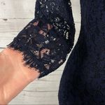 Diane Von Furstenberg  Zarita Mini Dress Lace Overlay 3/4 Sleeves Scalloped Hem Photo 3