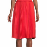 Nanette Lepore  Pleated Sleeveless Dress Size 12 In Crimson Ruby Red Photo 0