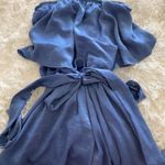 Henri Girl Blue Satin Strapless Romper Photo 1