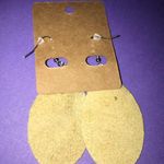 Brand New Camel Tan Teardrop Earrings Faux Leather Photo 2