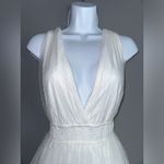 Lulus  Utmost Elegance White Swiss Dot Sleeveless Tiered‎ Midi Dress NWT Size M Photo 6