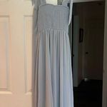 Show Me Your Mumu Claire Midi Dress Steel Blue Chiffon Size Large Photo 2