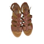 BOC Born Concepts Brown Leather Cork Wedge Heel Gladiator Sandals‎ Size 10 Photo 3