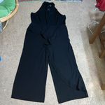 City Chic Mika Halter Jumpsuit Sheer Asymmetrical Ruffle Overlay Wide Leg 20 Photo 4