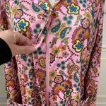 Vintage 70s Tribute Mod Floral Paisley Shirt Dress Long XL Pink Photo 4