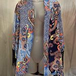 Fun & Flirt Navy and Coral Paisley Kimono Photo 0