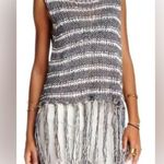 Free People Folksong Fringe Knit Crochet Vest Sweater Tunic Photo 1