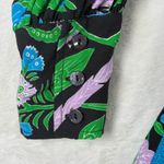 Figue Floral Print Mini Dress Long Sleeve Tassel Detail XS Black Photo 1