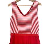 Boden Women's Dress Knit Striped Pockets Red White V Neck Tomato Girl US 8 Lined Photo 1