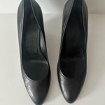 Salvatore Ferragamo Fondente Black Wedge Pump Heels Napa Calf Leather Size 8.5 Photo 3
