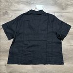 Quince European Linen Short Sleeve Button Up Shirt Black Size Large Photo 6
