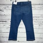 Loft Ann Taylor NWT Size 32/14 Blue Denim Raw Hem Slim Pockets Flare Crop Jeans Photo 2