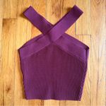 Babaton  ARITZIA Criss Cross Ribbed Sculpt Knit Maroon Purple Tank Top XXS Photo 1