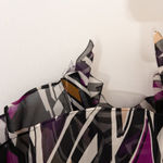 Diane Von Furstenberg  Silk Ruffle Geometric Abstract Blouse Womens‎ Size 2 Photo 8