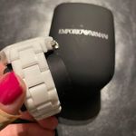 Emporio Armani NWOT Ceramic Vintage Chronograph White Dial Watch AR1403 MRP $545 Designer Luxury Photo 5