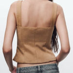 ZARA faux fur corset top Photo 3