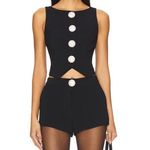 Majorelle Elegant Black Vest with Silver Accents Photo 0