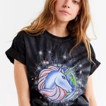 Junk Food Unicorn World Black Tie-Dye Tee T-Shirt Photo 0