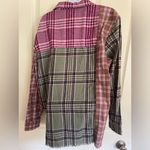 BP . Patchwork Pink Green Plaid Flannel Shirt Photo 4