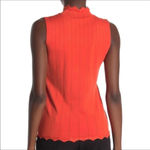 Cyrus Pointelle Scallop Mockneck Tank Top Blouse Photo 1
