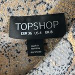 Topshop Sz 4 Metallic Gold Snakeskin Print Dress Short Sleeve A-Line Jacquard Photo 4