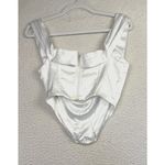 Princess Polly Bodysuit Womens 6 White Satin Cowl Corset Boned Bustier Top Party Photo 1