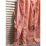 Sheilay Peach Crochet Long Balloon Sleeve Tie/Ruffle Neck Blouse‎ Size M Boho Orange Size M Photo 2