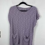 LOGO By Lori Goldstein LOGO Lori Goldstein Women's Purple Space Dye Ribbed Split Back Pocket T-shirt M Photo 1