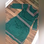 Kas New York embroidered green boho tassel long sleeve dress anthro fall $259 Size M Photo 4